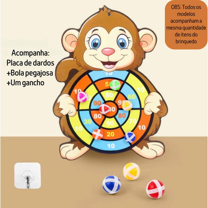 Brinquedo Educativo, Jogo de Dardos SEGURO com Bola Pegajosa