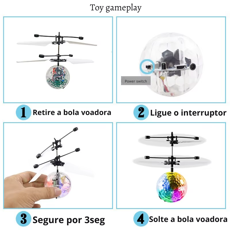 Brinquedo Divertido Bola de cristal de LED Comandado por gestos