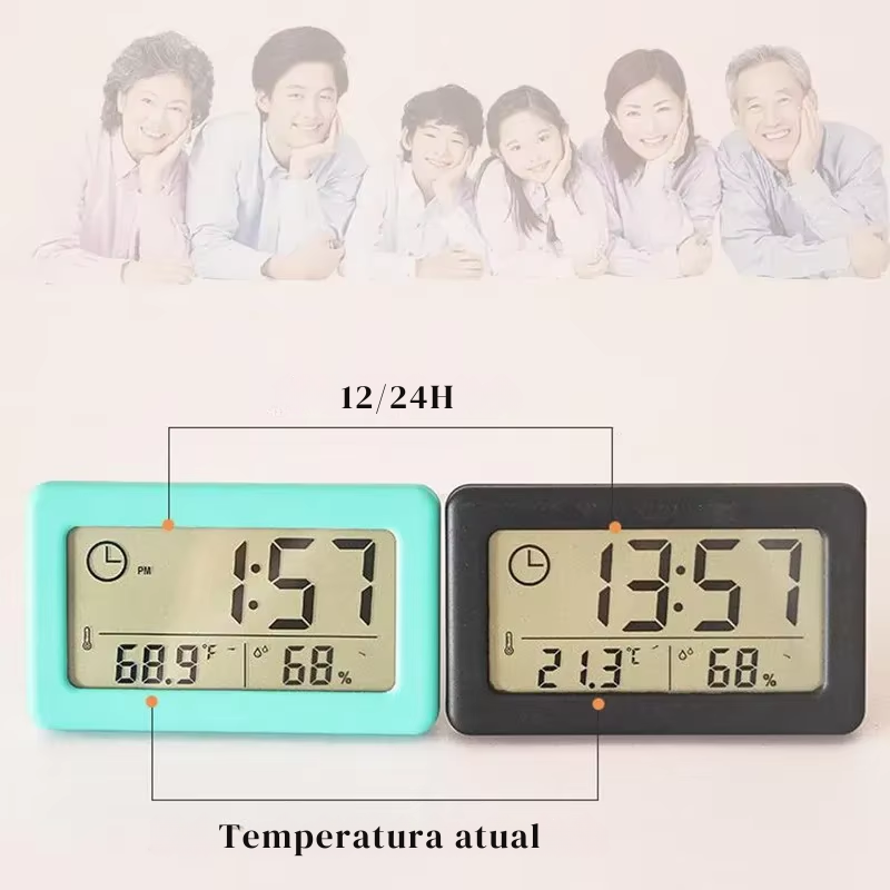 Relógio Digital Eletrônico Medidor de Temperatura e Umidade