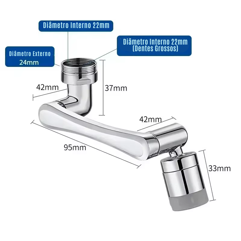 Torneira Universal Rotativa 1080°