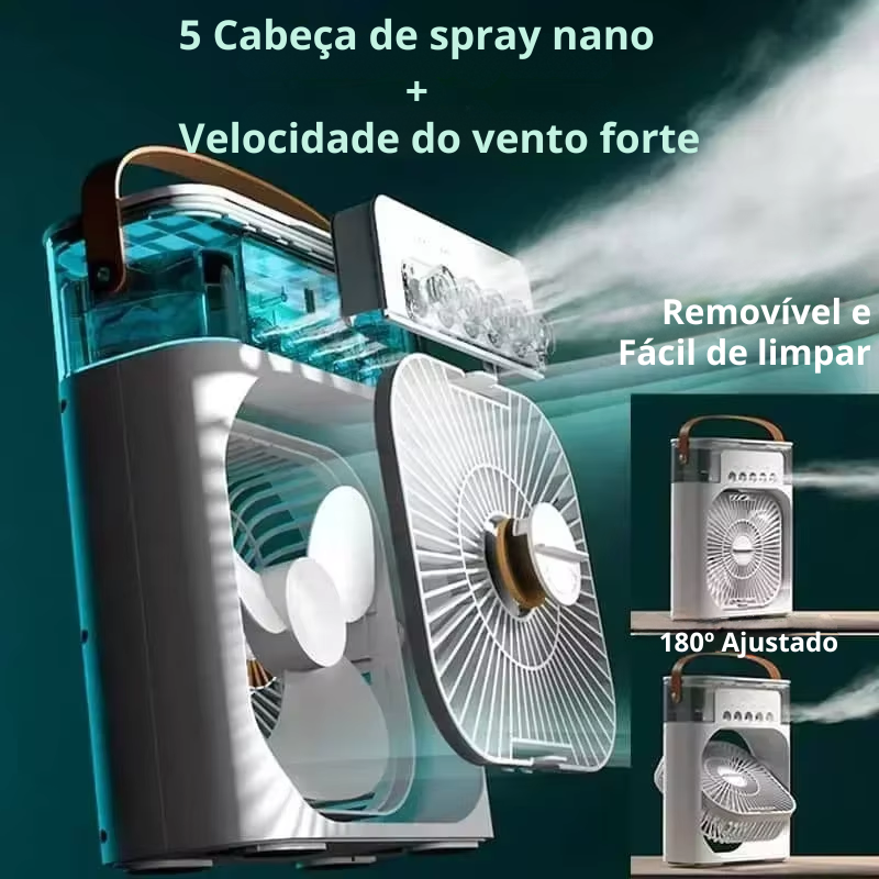 Ventilador Portátil para Viagens 3 em 1