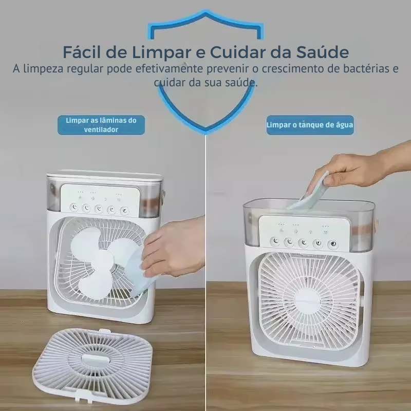 Ventilador Portátil para Viagens 3 em 1