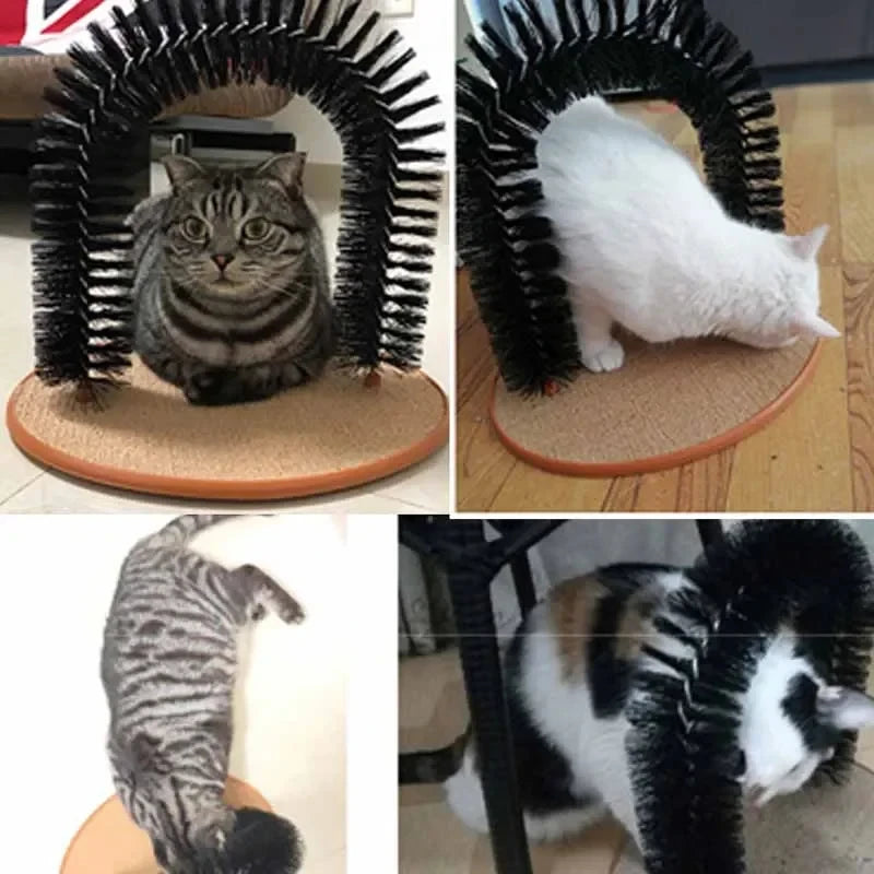 Arco Brinquedo com Escova Massageadora para Gatos